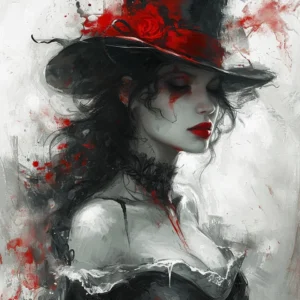 Grafika AI Visual Flow – portret w wiktoriańskim stylu, projekt The Victorian Phantom