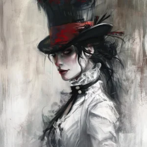 Grafika AI Visual Flow – portret w wiktoriańskim stylu, projekt The Victorian Phantom