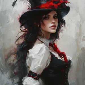 Grafika AI Visual Flow – portret w wiktoriańskim stylu, projekt The Victorian Phantom