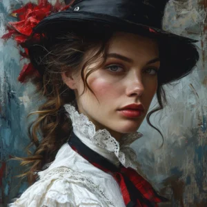 Grafika AI Visual Flow – portret w wiktoriańskim stylu, projekt The Victorian Phantom